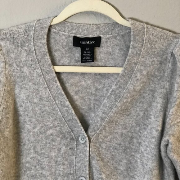 Karen Kane Wool Blend Short Sleeve V Neck Cardigan - Picture 5 of 7